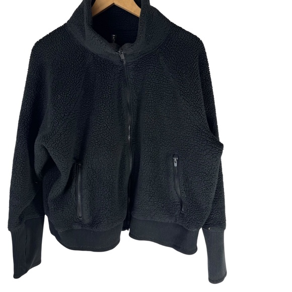 Athleta Black Zip Front High Neck Fleece Jacket Sz 2X - Picture 2 of 7